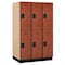 Salsbury Industries Wardrobe Locker, 45" W, 24" D, 76" H, (3) Wide, (6) Openings, Cherry 22364CHE - alternate 1